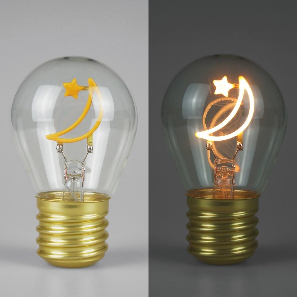 Cute Cartoon LED Bulb Night Light, Rechargeable, Colorful Decorative Portable Lamp