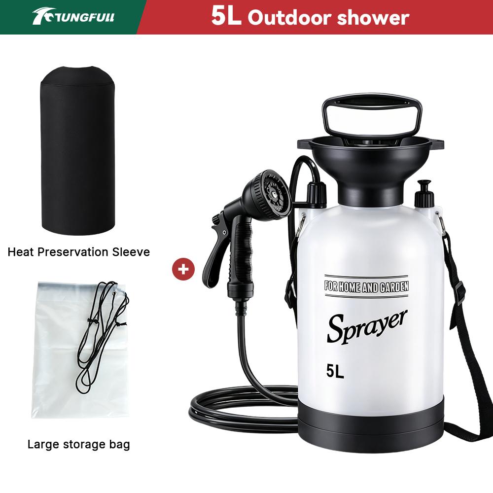 Portable Outdoor Shower Sprayer 3L Pressure Pump Spray Bottle Camping Travel Car Wash Pet Bath Garden Cleaning Water Sprayer 4