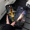 Бог Иисус Молитва Крест Библия Мягкий Чехол для Телефона для iPhone 16 16E 17 Air 15 Pro Max 14 Plus 13 Mini 11 12 7 Черный Чехол Задняя Панель