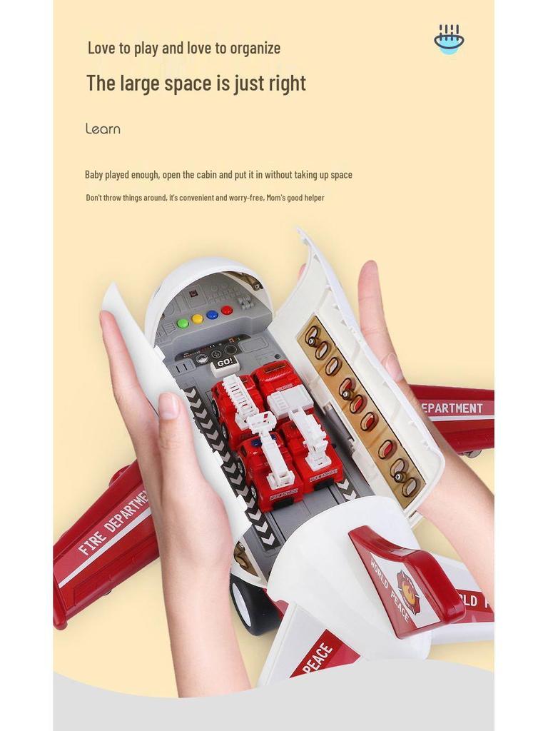 Extra Large Transforming Airplane Toy with Music and Storage Features for Kids