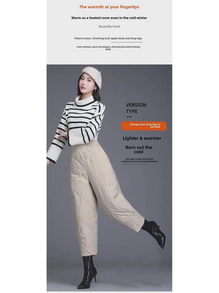 2024 Теплые легкие хлопковые шаровары с высокой талией