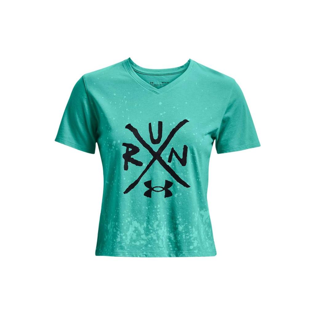 Under Armour Повседневная свободная укороченная футболка с коротким рукавом, женские топы, светло-зеленый 1370368-369