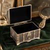 Zinc Alloy Jewelry Storage Case Engraved Pattern Metal Treasure Chest  Dresser Tabletop