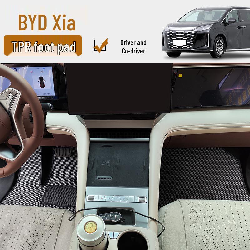 Коврики на пол BYD Xia DMI из ТПР: 25 моделей для водителя, пассажира, среднего сиденья, второго ряда и багажника - Полное покрытие.