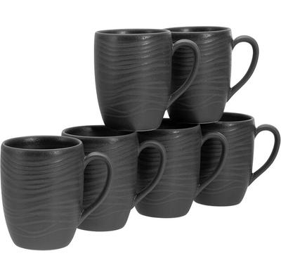 Набор кружек CreaTable Lava Stone Collection черные, 6 штук (17873)