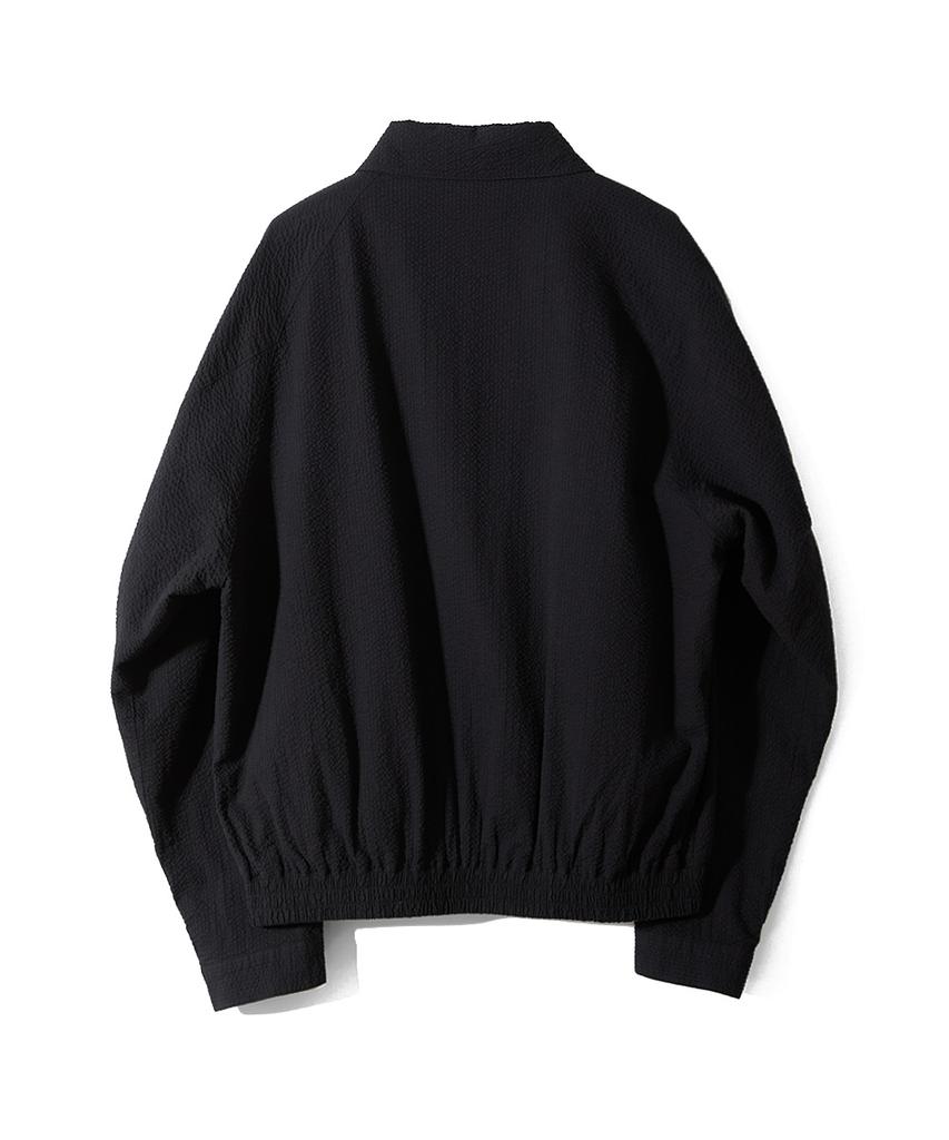 Horlisun Visitor Harrington Seersucker Jacket Black
