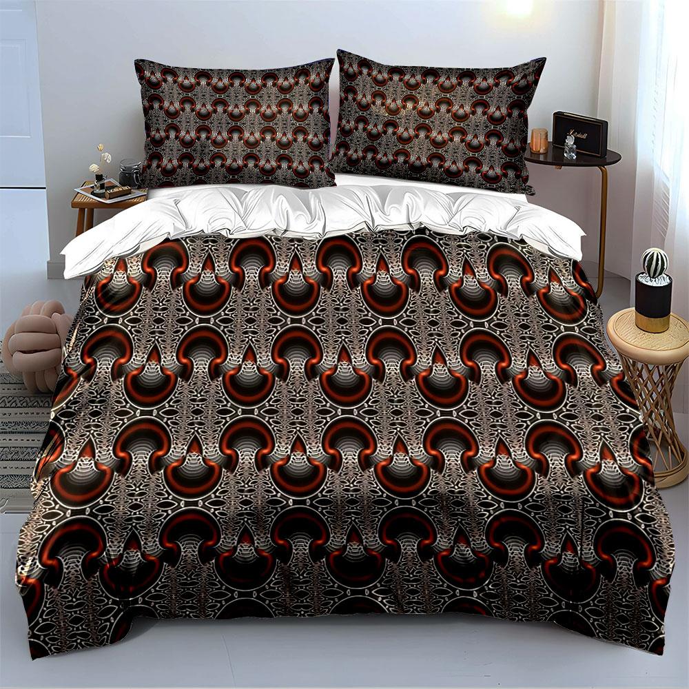 Abstract Geometric Pattern Bedding Duvet Cover Set Duvet Cover Pillowcases  (1*Duvet Cover 2*Pillowcases, without duvet insert)