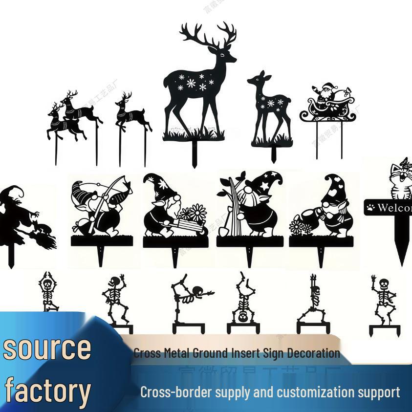 Знак-вставка в землю Металлический Крест для Садовой Декорации