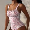 Women's High-Waisted Printed One-Piece Swimsuit - New European and American Style