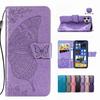Butterfly Pattern Leather Flip Wallet Case For Motorola Edge 30 40 50 Moto G85 Apple iPhone 11 12 13 14 15 Pro Max 16 Plus Google Pixel Oneplus Cover