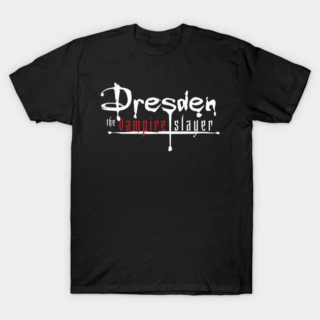 Asian Size Men Print T-shirt Dresden The Vampire Slayer No-Cut Heat Transfer Print Cotton Tshirt