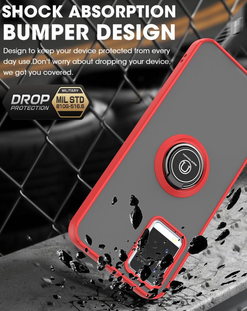 Магнитный держатель-кольцо TPU бампер противоударный чехол для VIVO Y21 Y21S Y33S Y20 V21 V21E Y17 Y15 Y12 Y11 матовая твердая PC задняя крышка