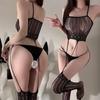 Net Clothes Hollow One-piece Erotic Underwear Can Be Hand-torn One-piece Stockings High Elastic Suspenders Erotic Women