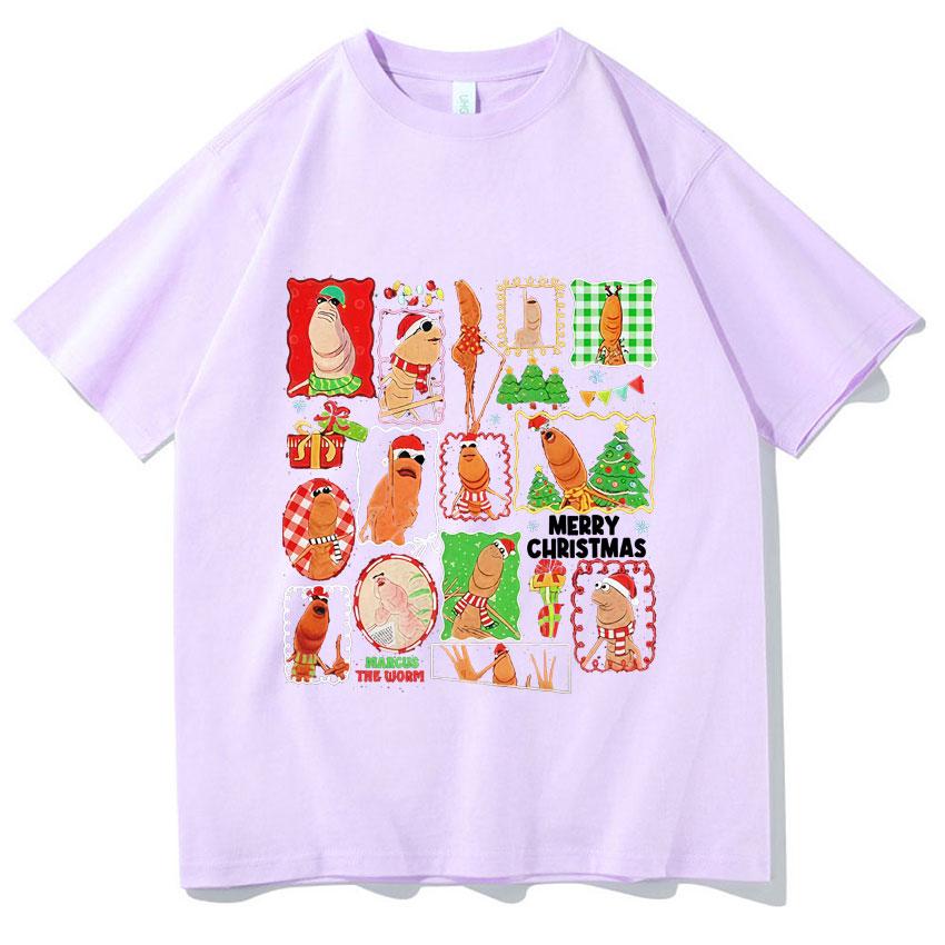 Marcus The Worm Men Women Tshirt High Quality Oversized Tshrits Funny Meme Popluar Tee Cotton Y2K Tops Christmas Gift Teenagers