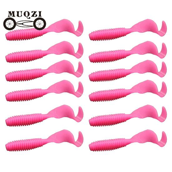 12 шт., 6 см, разноцветная искусственная завитковая червь, мягкая приманка