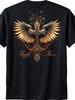 Men' Faith Over Fear TShirt with Fiery Eagle Wings Ornate Cross Design Cotton Casual Crew Neck Short Sleeve Shirt Suitable for Casual Attire Church Ev