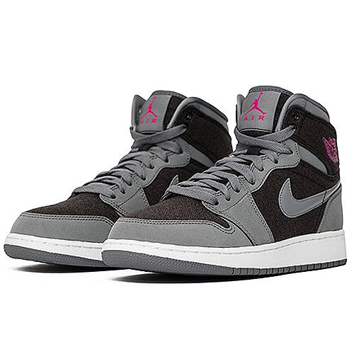 Jordan 1 Ретро Высокие GS Cool Grey Vivid Pink 332148-002