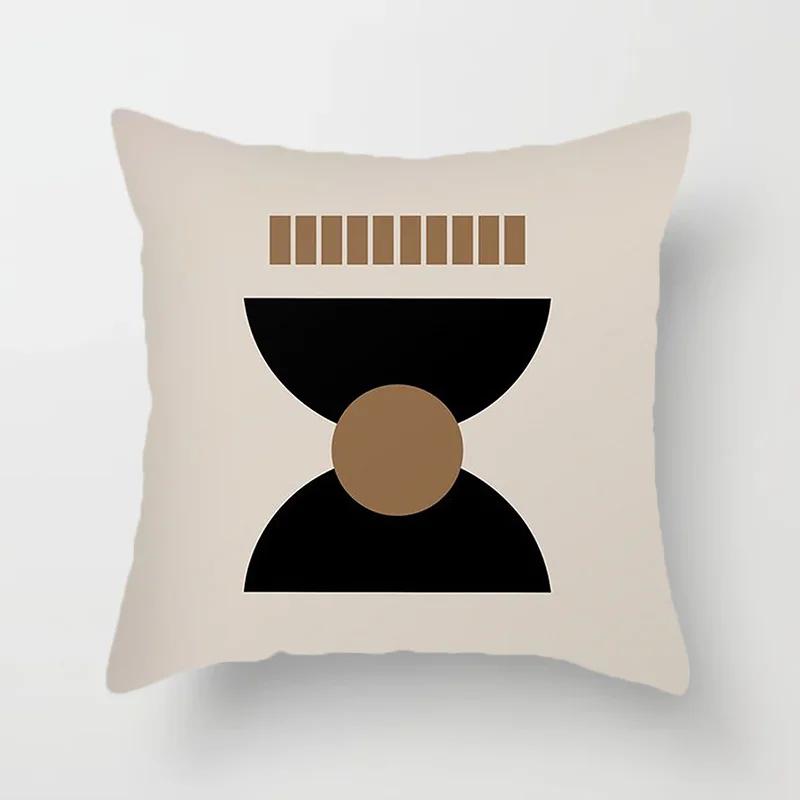 Креативная абстрактная наволочка с линейным узором из мягкой персиковой кожи для современного домашнего декора