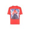 Футболка с коротким рукавом и креативным принтом, мужские топы, красные P16TS137