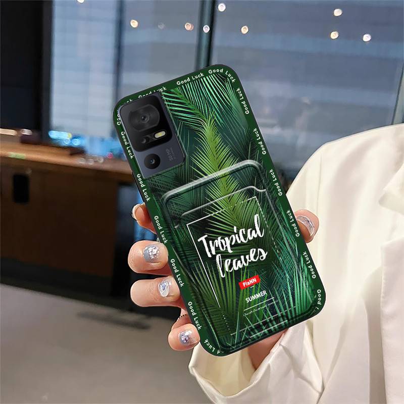 Слот для карт Модный дизайн Чехол для телефона для TCL 40SE/T610K Полная защита Задняя крышка Мультяшный ТПУ Водонепроницаемый Мягкий чехол Обложка Милый
