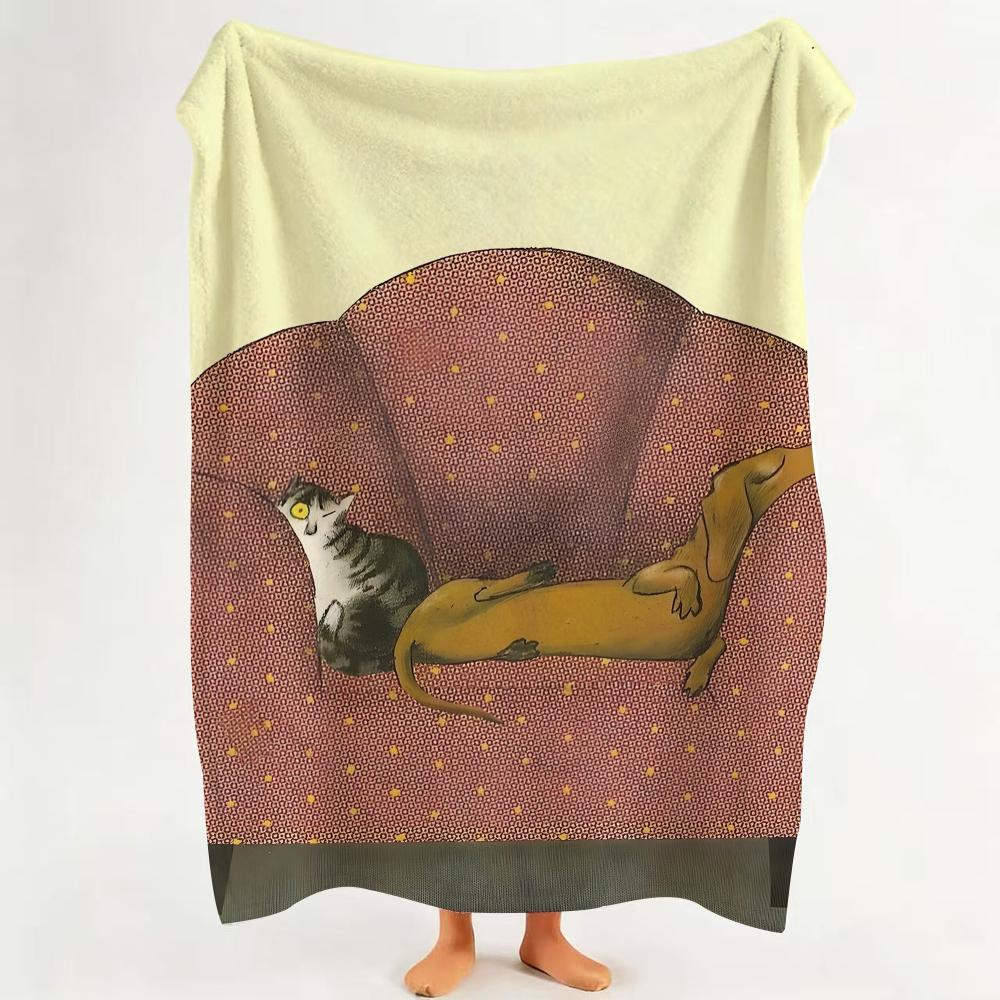 Illustrator W Wolf E Erlbruch Throw Flannel Throw Blanket Suitable for Sofa Living Room Bedroom