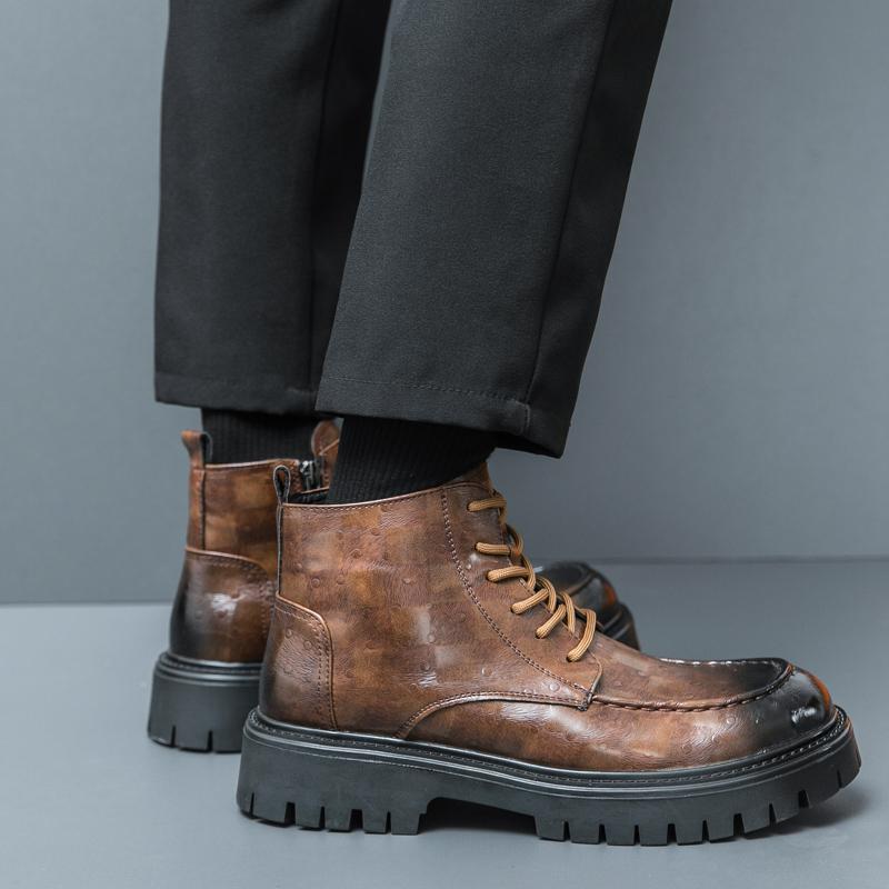 Мужские ботинки Chukka, водонепроницаемые кожаные повседневные ботинки Oxford на шнуровке, повседневная обувь для мужчин