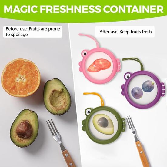 Yousheng Хранитель лука Хранитель авокадо Герметичный контейнер для хранения продуктов с силиконовой крышкой Лимонный Штабелируемый Органайзер для холодильника для пикника офиса