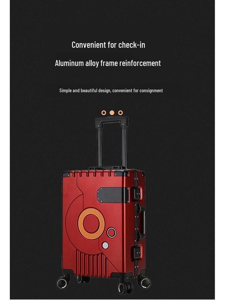 20-Inch Aluminum Frame Trolley Suitcase with Universal Wheels - Large Capacity Carry-On Luggage