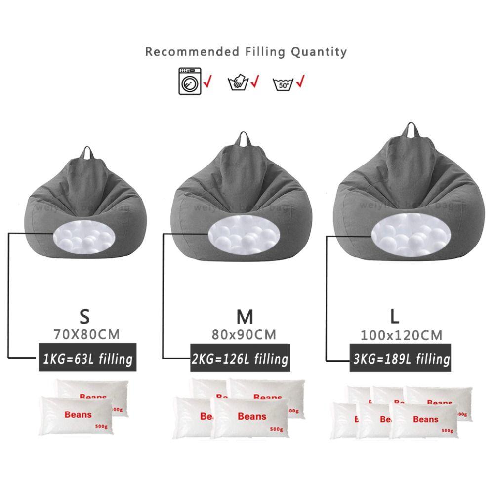 Toys Sofa Couch Cover Home Decor Chair Sofa Cover Large Bean Bag Lazy Lounger Snugly Gamer Chair