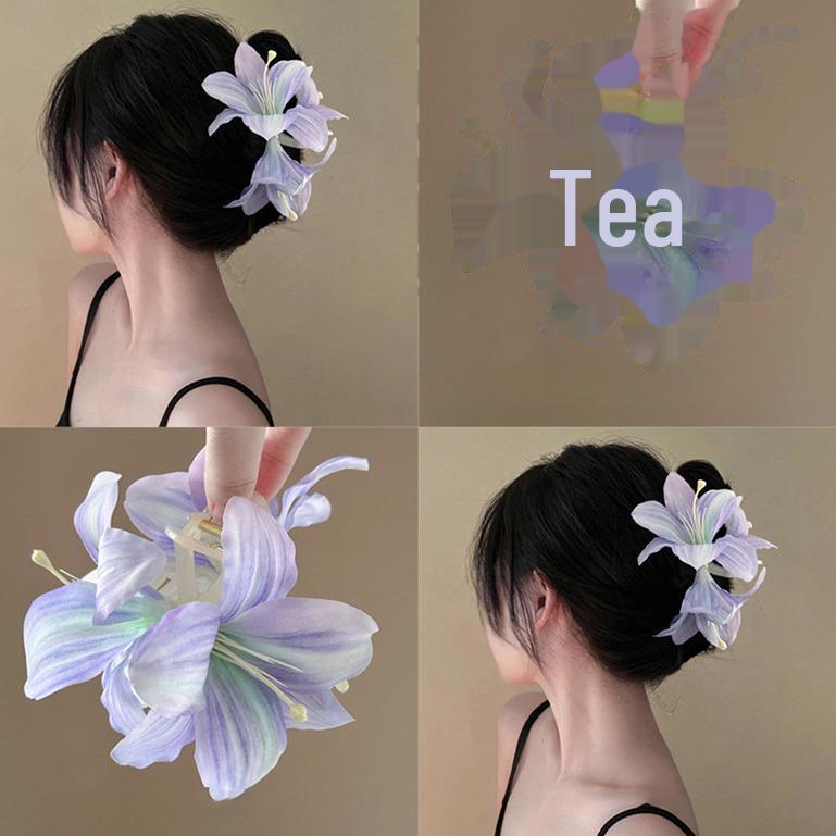 Заколка для волос «Призрак Фиолетовая Лилия»: Элегантный и очаровательный темпераментный аксессуар для волос для женщин.