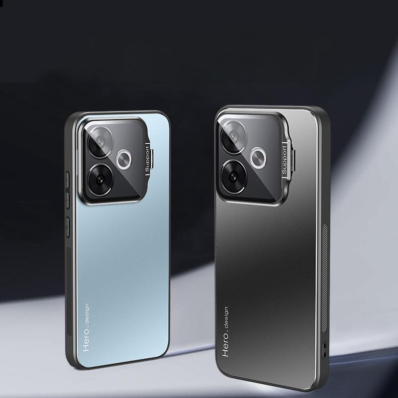 Чехол для телефона Realme GT 6 T NEO 6 SE Металлический держатель для камеры с подставкой Чехол для Realme GT6 6T NEO6SE Ударопрочная матовая задняя крышка