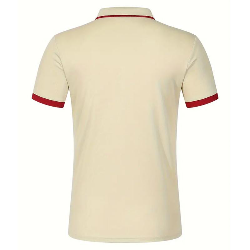 Men Summer Short Sleeve Slim Fit Turn Down Collar Polo Shirt 100% Polyester Pure Color Golf Polo Shirt Tops