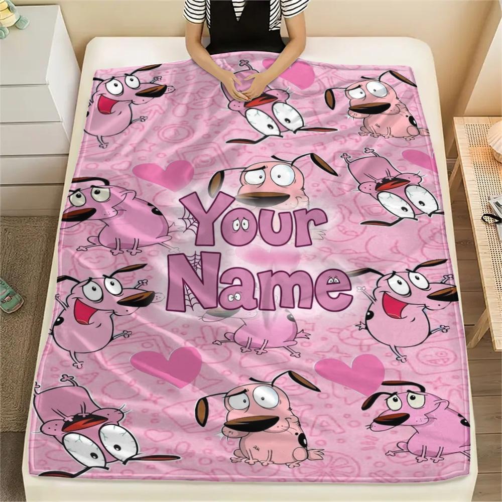 1PC Pink Bunny Galaxy Custom Name Patterned Flannel Blanket Suitable For All Seasons For Home Decor Warmth And Comfort Gifts Holiday Present