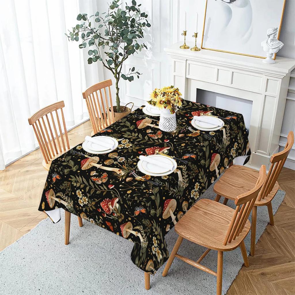 Бабочка Цветок Гриб Луна Акварель Водонепроницаемые Полиэстеровые Скатерти для Стола Стол Вечеринка Украшение Обеденные Скатерти Мантелес