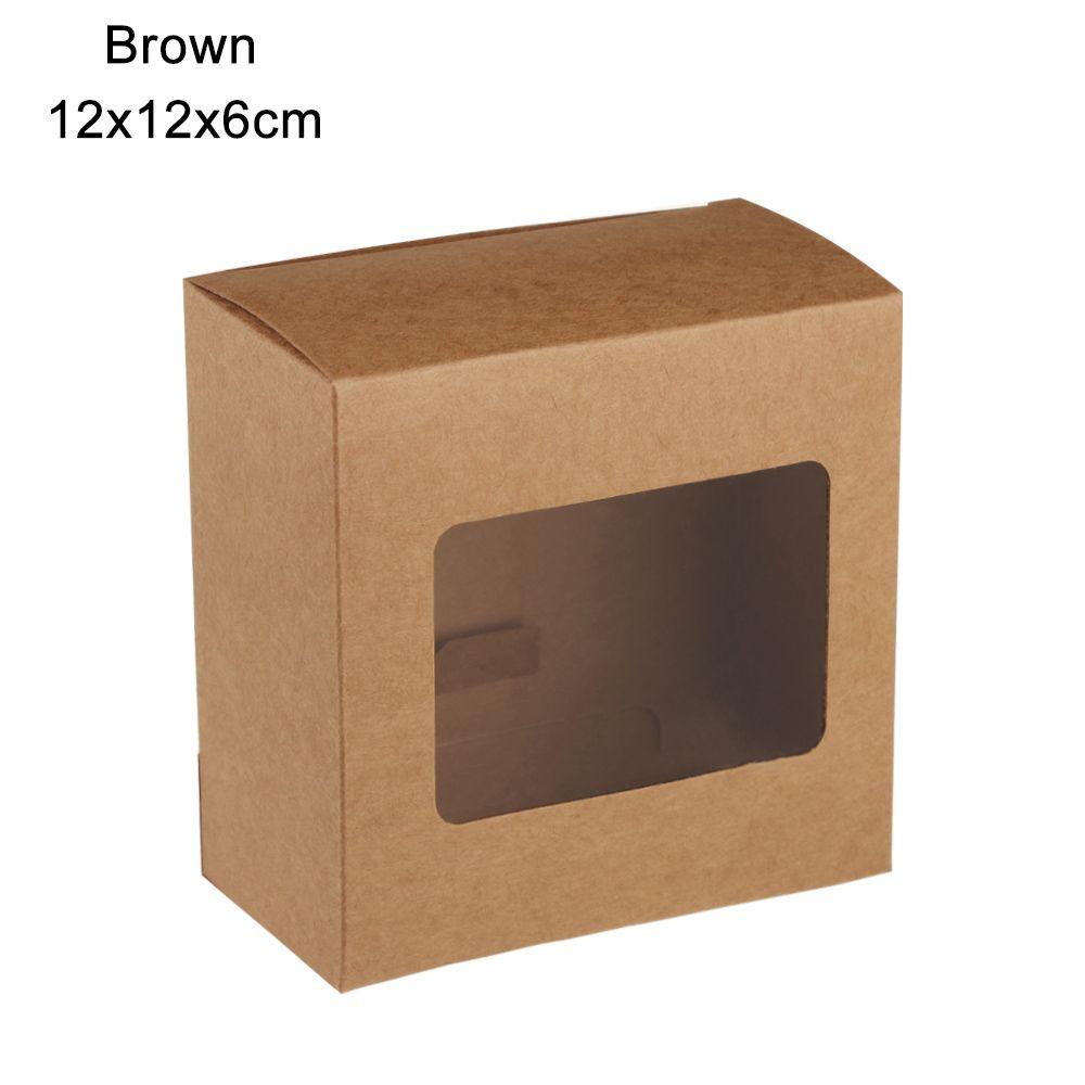 Праздничные принадлежности Подарочный футляр Упаковка для торта Бумажная подарочная коробка Прозрачное ПВХ-окно Мешок для упаковки конфет