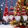 Christmas Gnome Hanging Ornament Handmade Knitted Hat Faceless Dwarf Elf Plush Doll Winter Holiday Party Xmas Tree Hanging Decoration
