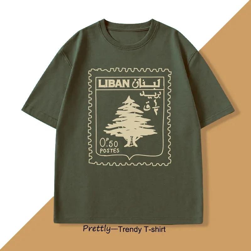 Lebanon Vintage Tshirt Support Lebanese Flag Printed Tshirt Unisex Unisex Cotton Short Sleeve Unisexs Clothes Graphic T Shirts