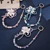 Handmade Beaded Phone Charm Plated Iris Flower Phone Hanging Pendant Arts Crafts