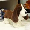 Cute Sausage Dog Plush Toy Brown Fur Puppy Kawaii Cartoon Simulation Dachshund Doggy Doll Tabletop Room Decoration Birthday Gift