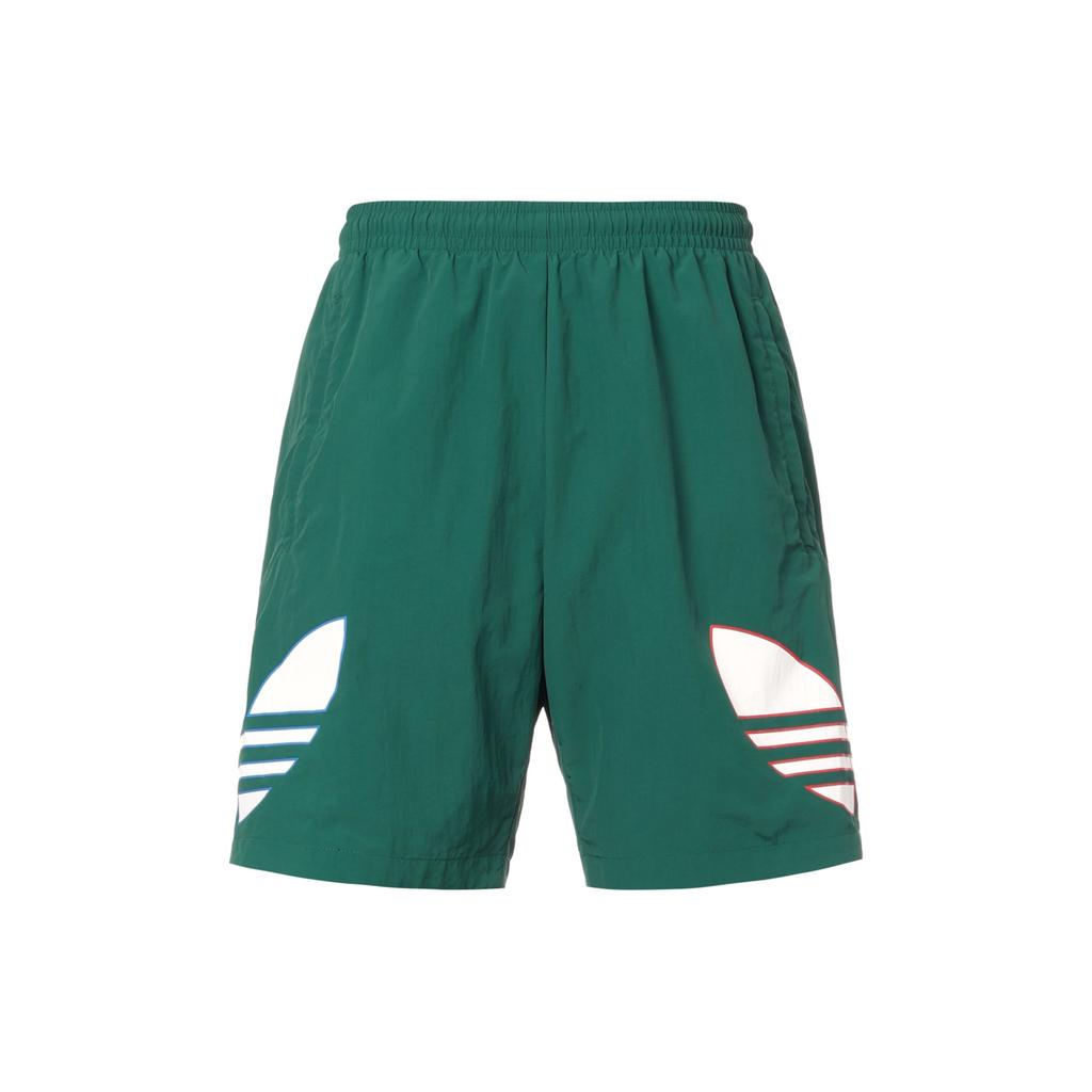 Adidas Originals Trefoil Tricolor Короткие быстросохнущие тренировочные шорты с логотипом, мужские штаны, зеленые H09358