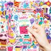 50 Happy Birthday Party Cartoon Graffiti Stickers Birthday Cake Hat Gifts Do Not Repeat Stickers