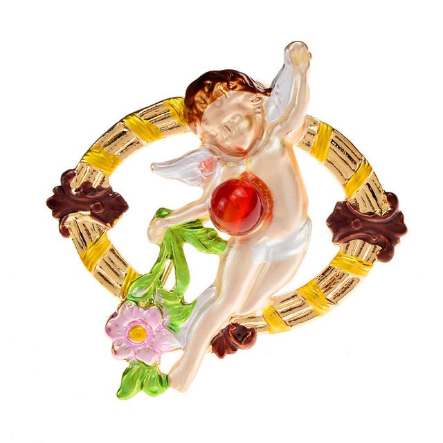 Colors Available Cute Angel Brooches For Women Fashion Kids Pin Flower Jewelry High Qaulity
