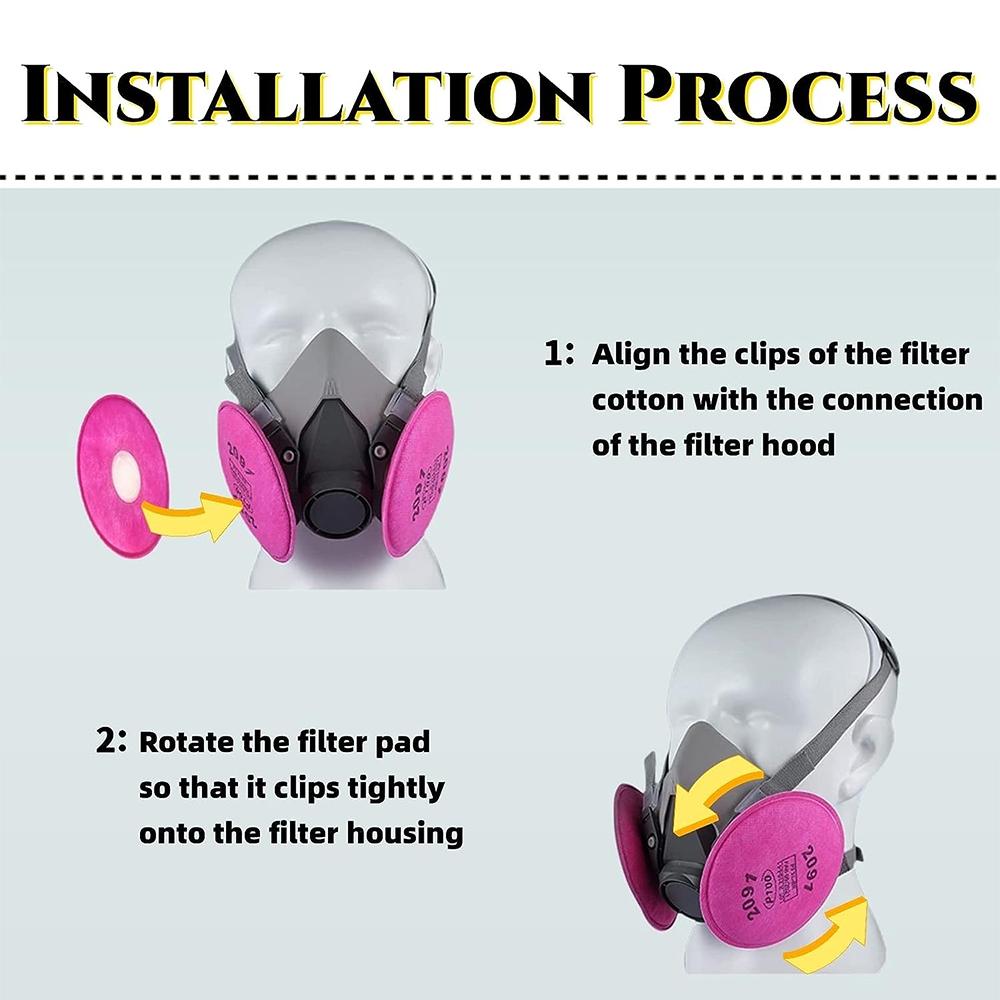 12 шт. Противоаэрозольные фильтры 2091 для 6200 6800 7200 720p 7502 7500 Держатель Розовый