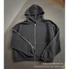 Oversized Washed Cotton Hoodie With Letter Print Unisex Streetwear Fall Casual Sweatshirt