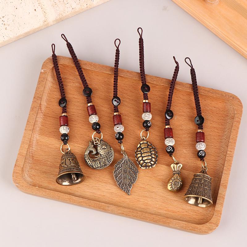 Новые винтажные латунные тибетские буддийские мантры-колокольчики брелки для ключей подвески на шнурке ручная работа веревка автомобильный брелок кольца подвесные украшения