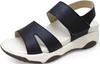 RE3001 Wedge Sandals for with Adjustable Back Easy To Made In Cm 3E [Regetta] Women, Velcro, Belt, Belt, Wear, Fatigue-Resistant, Non-Slip, Japan,