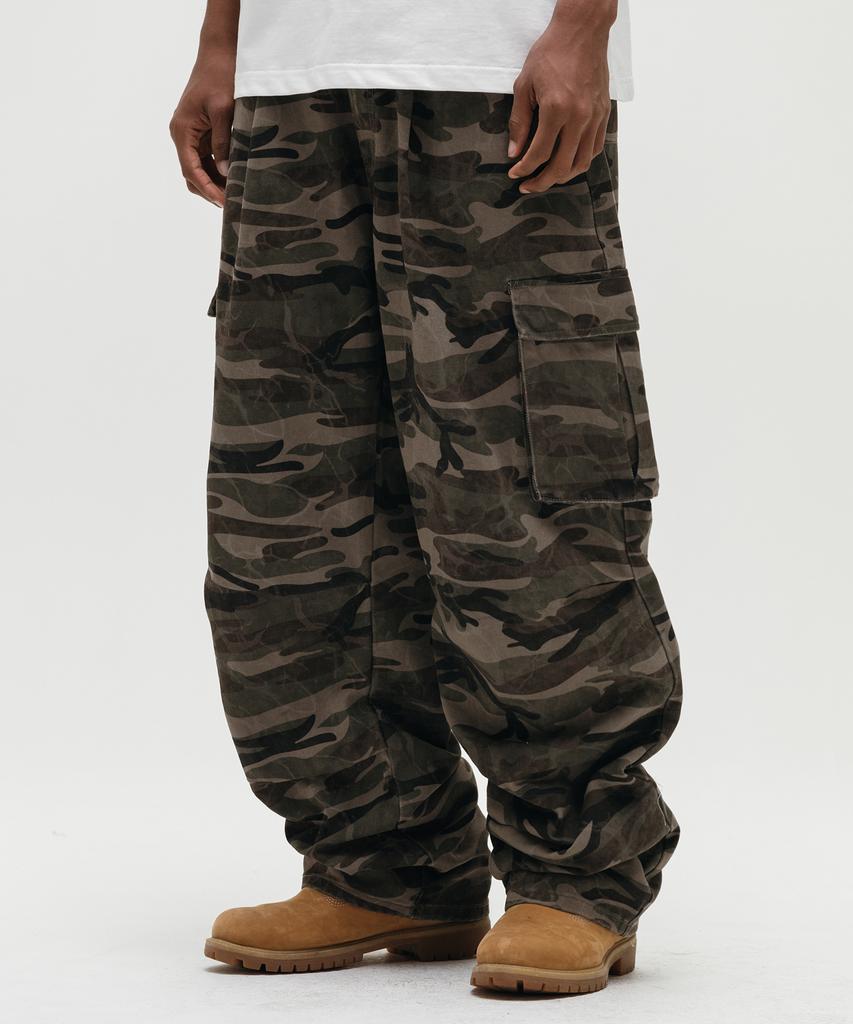 Kaneitei Винтажные брюки-карго с одной складкой (Camo)