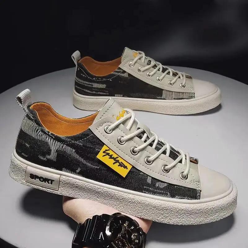 Модные массивные кроссовки 2024 из парусины, мужская обувь, классические оригинальные, по акции, без кожи, размер 45, тренд, новая мужская повседневная обувь