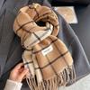190*45cm Fashion Autumn Winter Warm Cashmere Scarf Dot Pattern Long Tassels Women Thicken Wrap Shawl Lady Muffler Wool Pashmina