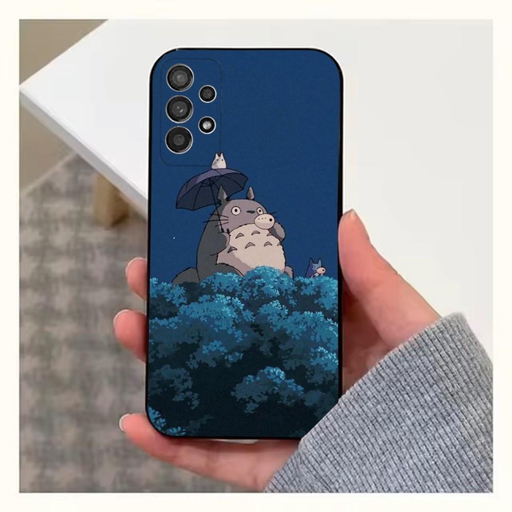 Мультяшный чехол для телефона Т-Тоторо-ЕС для Samsung S25, S24, S23, S22, S20, S21, S10, Ultra, Plus, Lite, FE, Мягкий силиконовый черный чехол